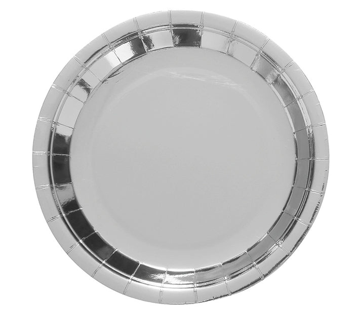 Assiettes en argent rondes 23cm 6pcs