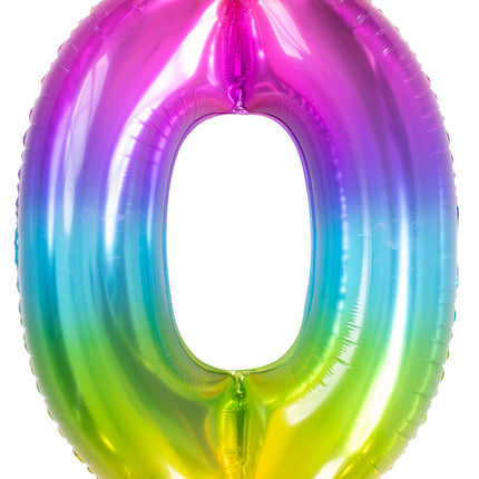 Ballon de baudruche Figure 0 Rainbow XL 81cm vide