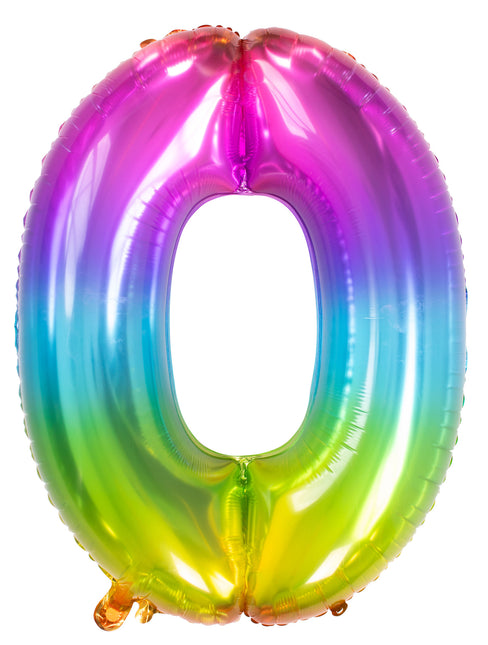 Ballon de baudruche Figure 0 Rainbow XL 81cm vide