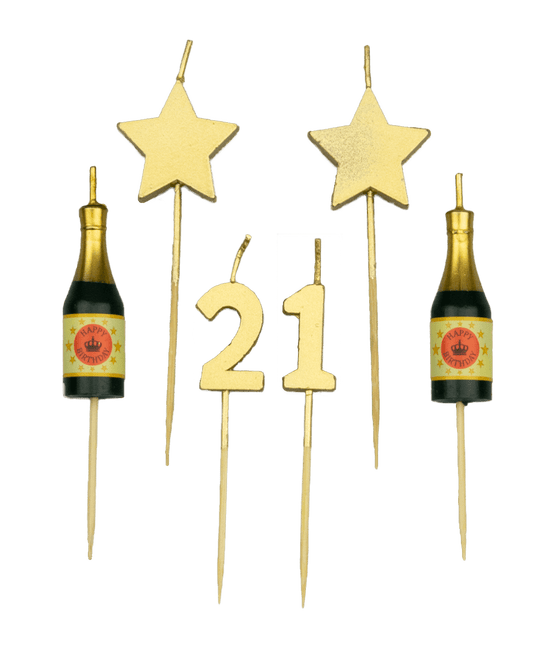 Bougies 21 ans Champagne 17.5cm