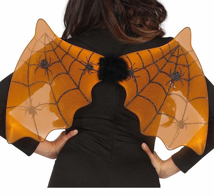 Chauve-souris orange à ailes d'Halloween 60cm