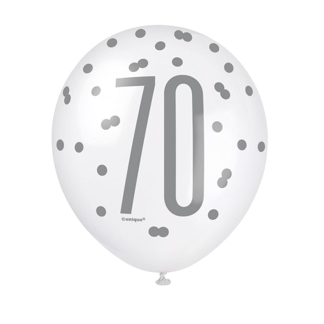 Ballons 70 Years Dots 30cm 6pcs