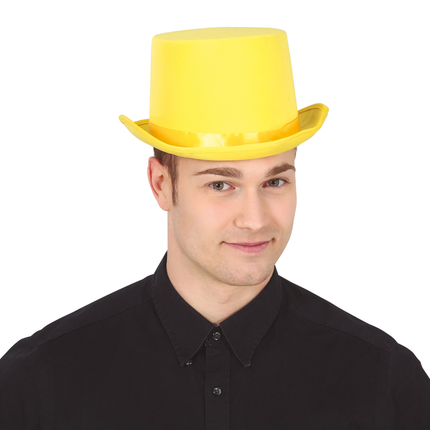 Chapeau haut de forme jaune