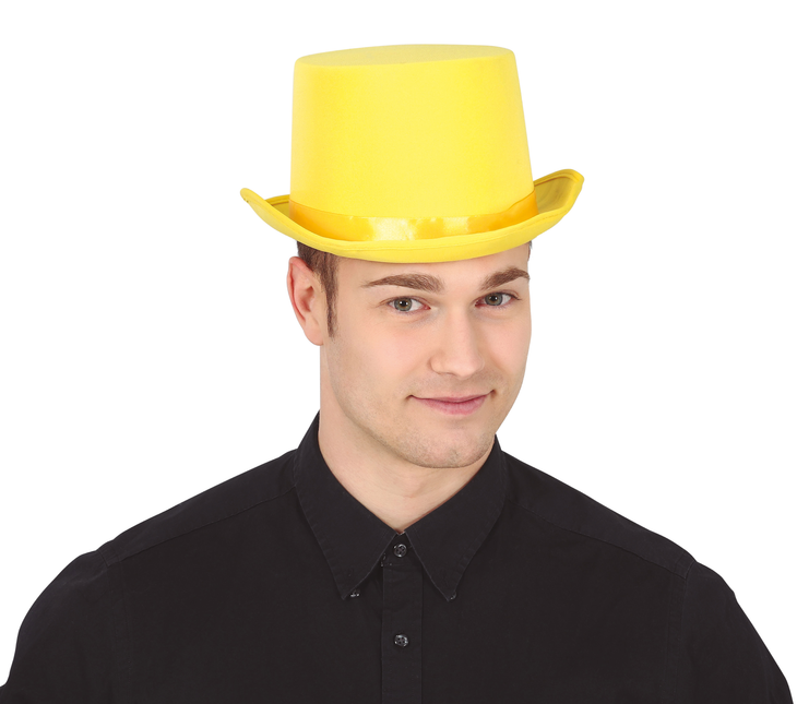 Chapeau haut de forme jaune