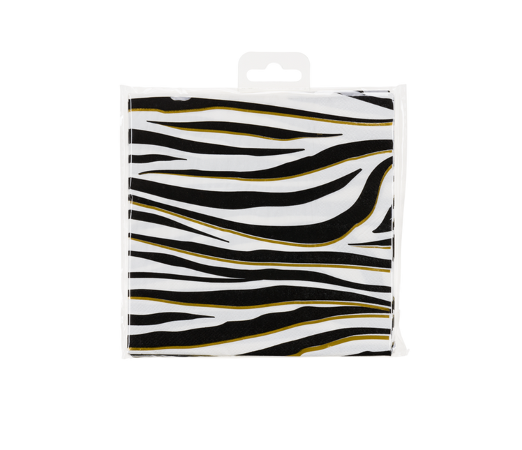 Serviettes de table Zebra 16cm 16pcs