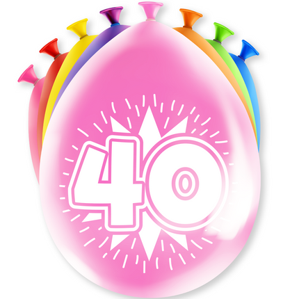 Ballons 40 Years Hurrah 30cm 8pcs