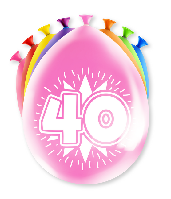 Ballons 40 Years Hurrah 30cm 8pcs