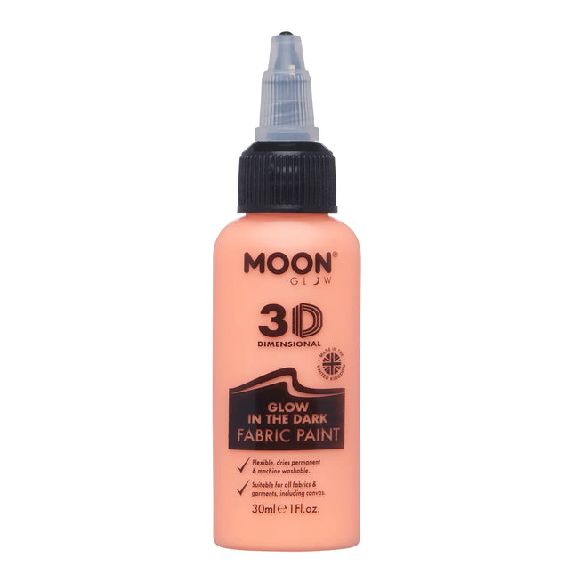 Moon Glow Peinture pour tissu phosphorescente orange 30ml