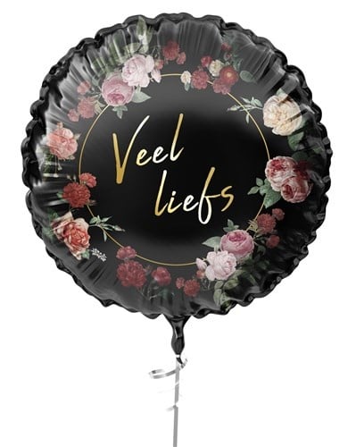 Much Love Helium Balloon Black Empty Flowers 45cm