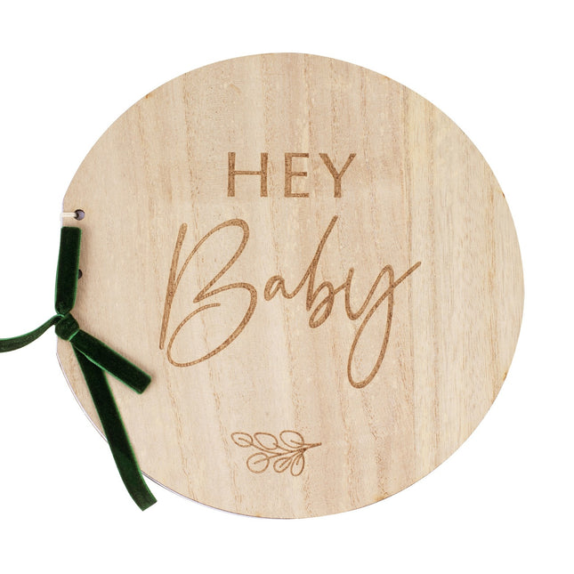 Livre d'or Hey Baby Wood 22cm