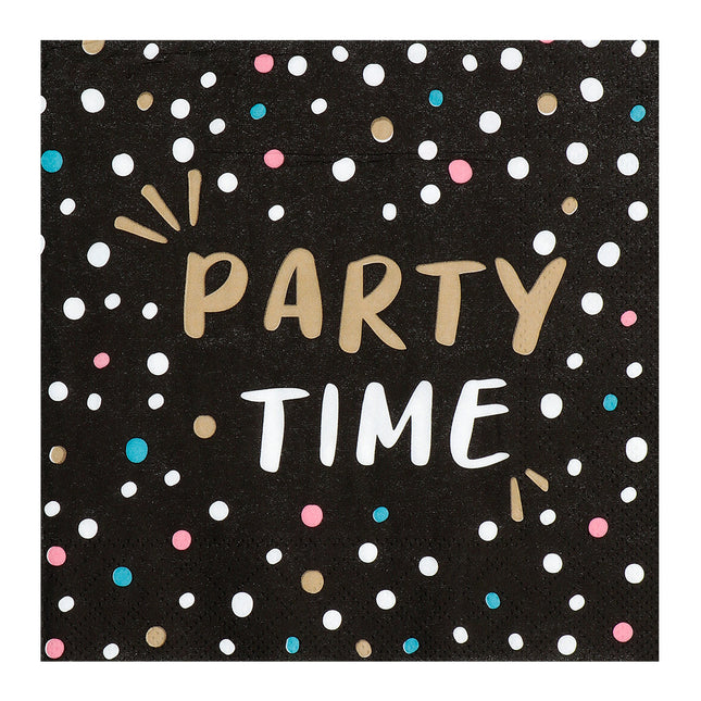 Serviettes de table Party Time Papier 33cm 20pcs