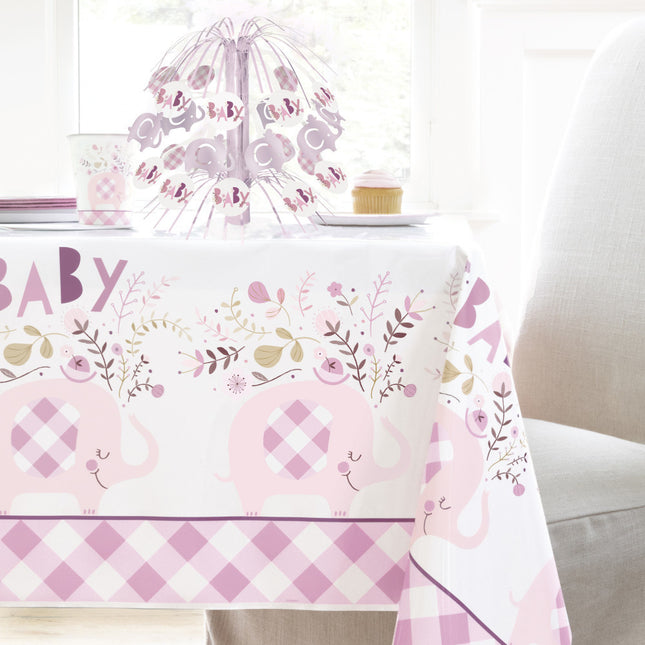 Nappe bébé éléphant rose clair 2.13m