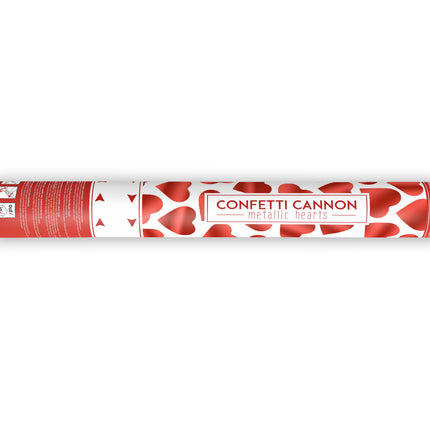 Confetti Cannon Hearts Red 40cm