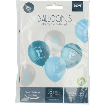 Ballons It's My 1St Birthday Bleu 33cm 6pcs