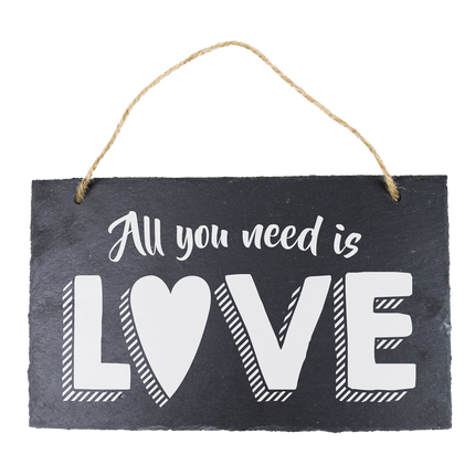 Assiette en ardoise All You Need Is Love 25cm