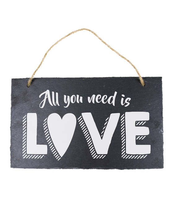 Assiette en ardoise All You Need Is Love 25cm