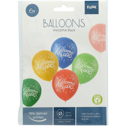 Ballons Welcome Back Coloured 33cm 6pcs