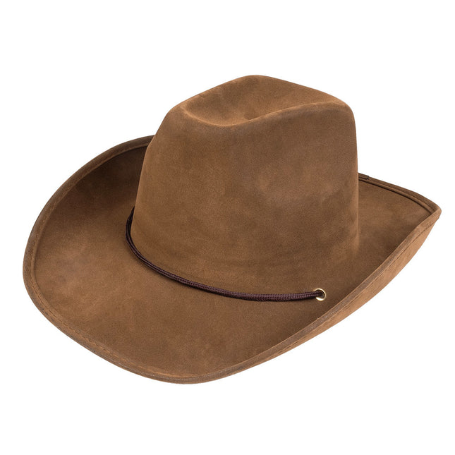 Chapeau de cow-boy Utah Faux cuir marron 43cm