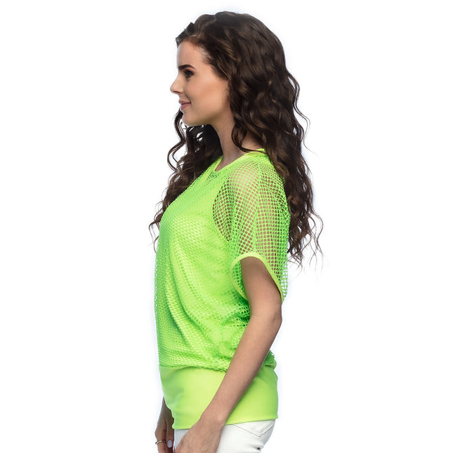 Chemise en résille verte pour femmes M/L