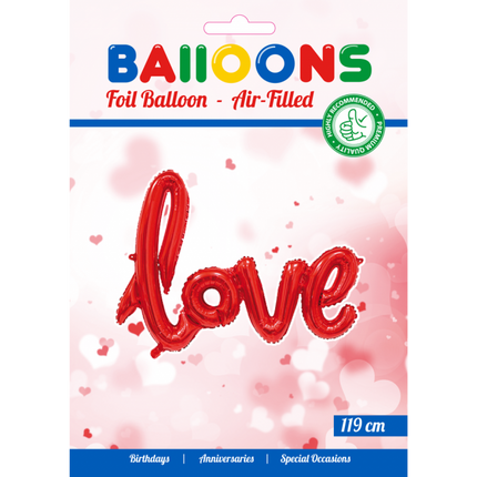 Ballon de baudruche Love Red 1.19m vide