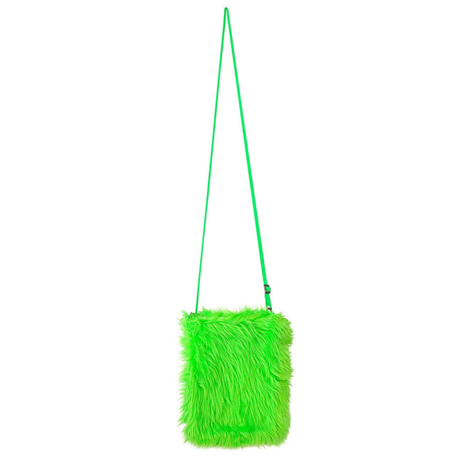 Peluche sac vert fluo 25cm