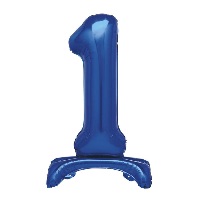 Ballon Numéro Bleu 1 an avec Standard 76cm