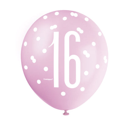 Ballons de baudruche 16 ans Dots 30cm 6pcs