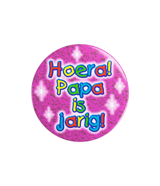 Bouton Hoera Papa is Jarig 5,5cm