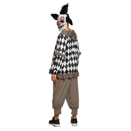 Costume de clown d'Halloween Blanc Noir M/L