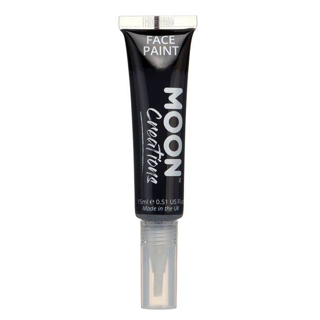 Moon Creations Peinture pour le visage avec pinceau applicateur Noir 15ml