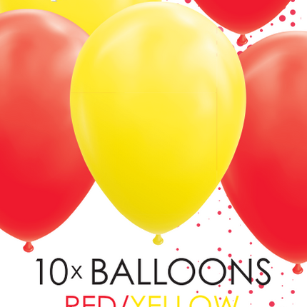 Ballons rouges jaunes 30cm 10pcs