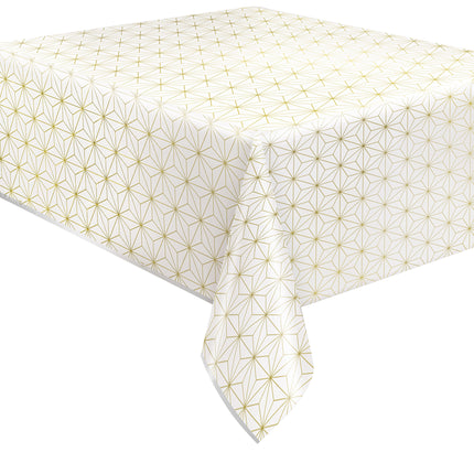 Nappe blanche avec motif doré 2.13m