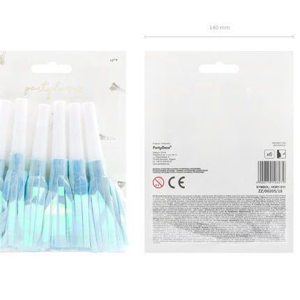 Cornes de fête Bleu 6pcs