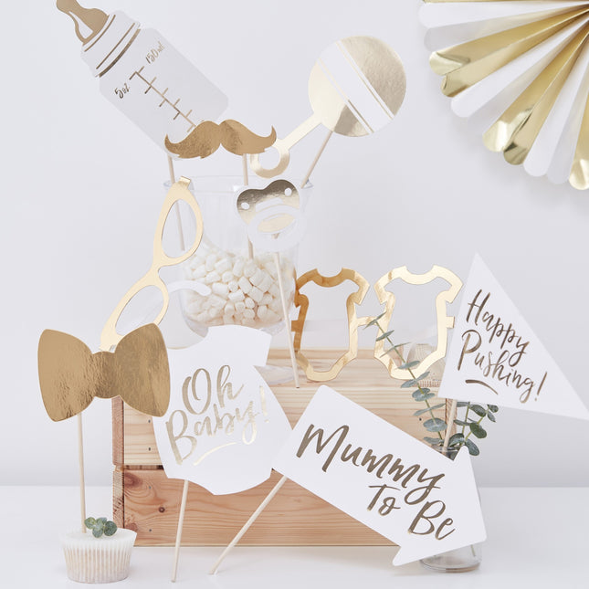 Accessoires Photobooth Baby Shower 10pcs