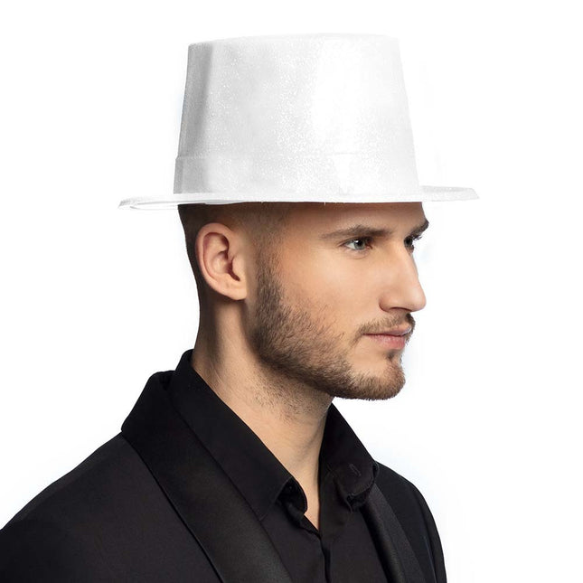 Chapeau blanc pailleté 29cm