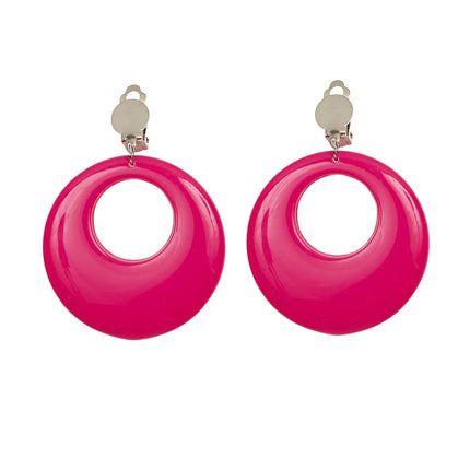 Boucles d'oreilles rose fluo