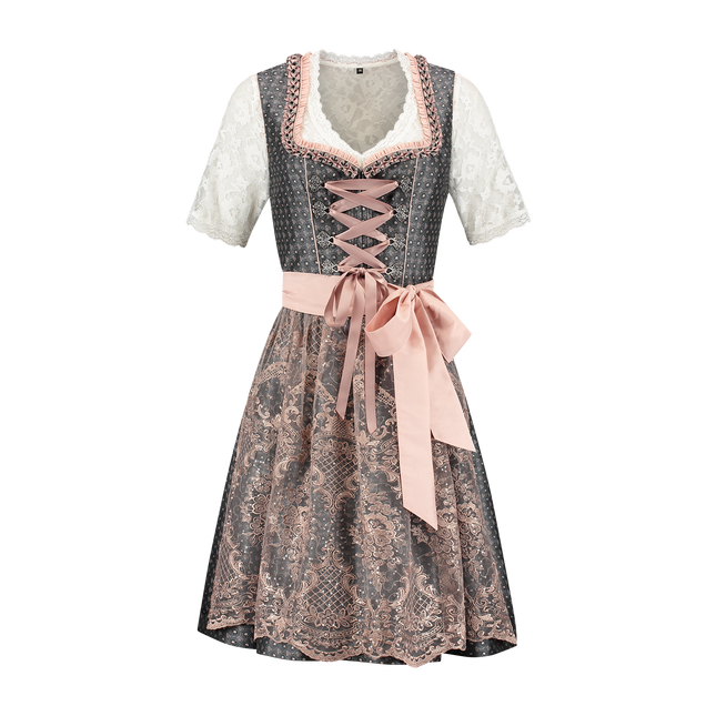 Pink White Creme Dirndl Dress Oktoberfest Ladies