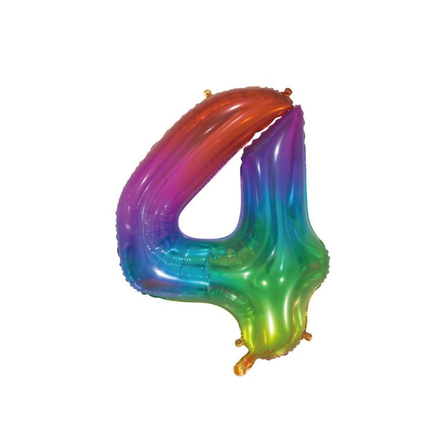 Ballon de baudruche Figure 4 Arc-en-ciel Transparent 66cm