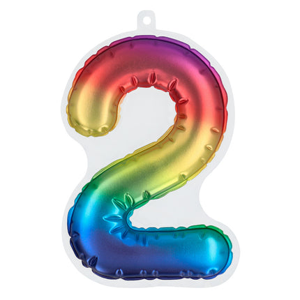 Rainbow 2 Year Stickers Foil Balloon 20cm