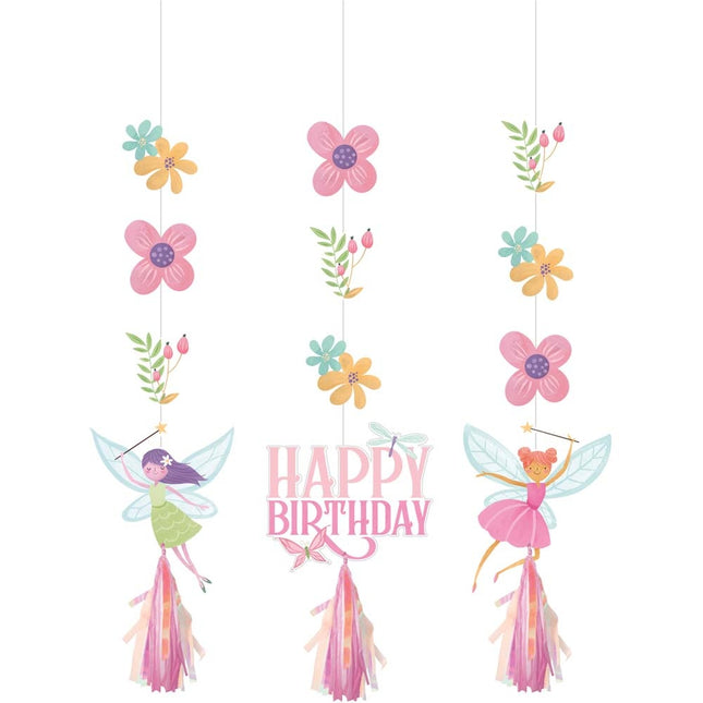 Décoration suspendue Princesses Happy Birthday 91cm 3pcs