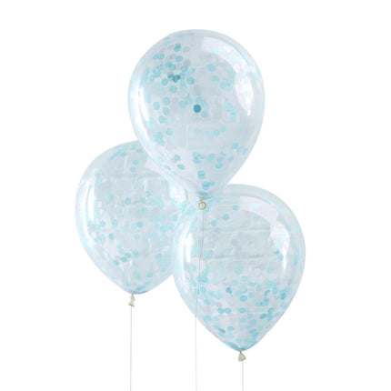 Ballons confettis bleus 30cm 5pcs