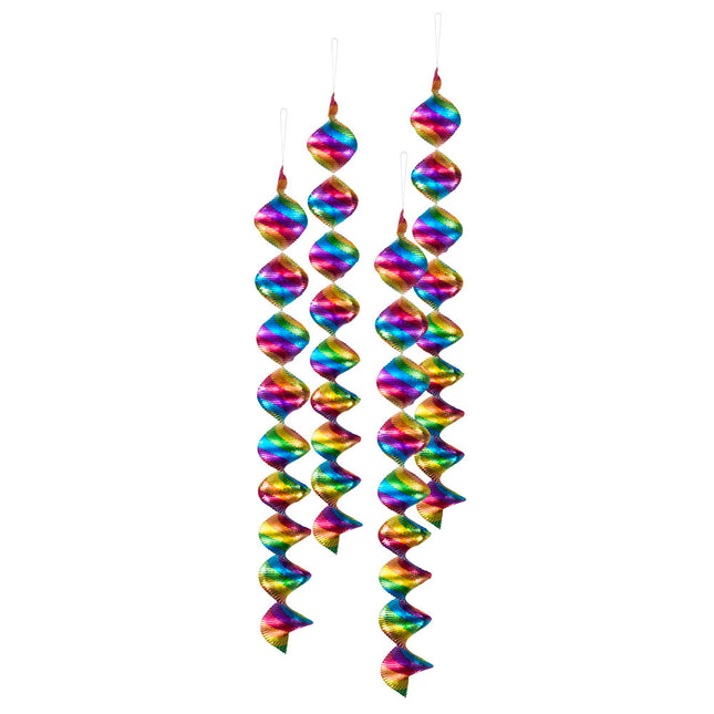 Décoration suspendue colorée Spirales 60cm 4pcs