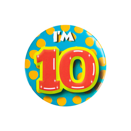 Je suis 10 Bouton 10 ans 5,5cm