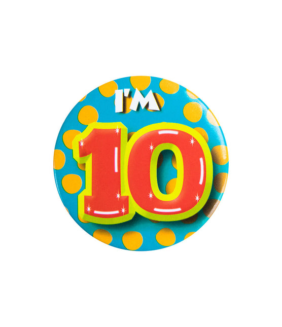 Je suis 10 Bouton 10 ans 5.5cm