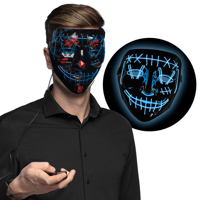 Halloween Masque Led Killer Smile Bleu