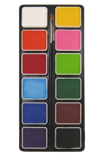 PXP Palette Couleurs Régulières 12 X 6gr Avec 2 Pinceaux Size 2