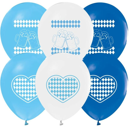 Ballons Oktoberfest Bleu Blanc 30cm 8pcs