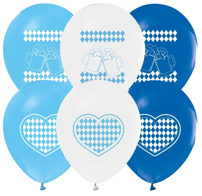 Ballons Oktoberfest Bleu Blanc 30cm 8pcs