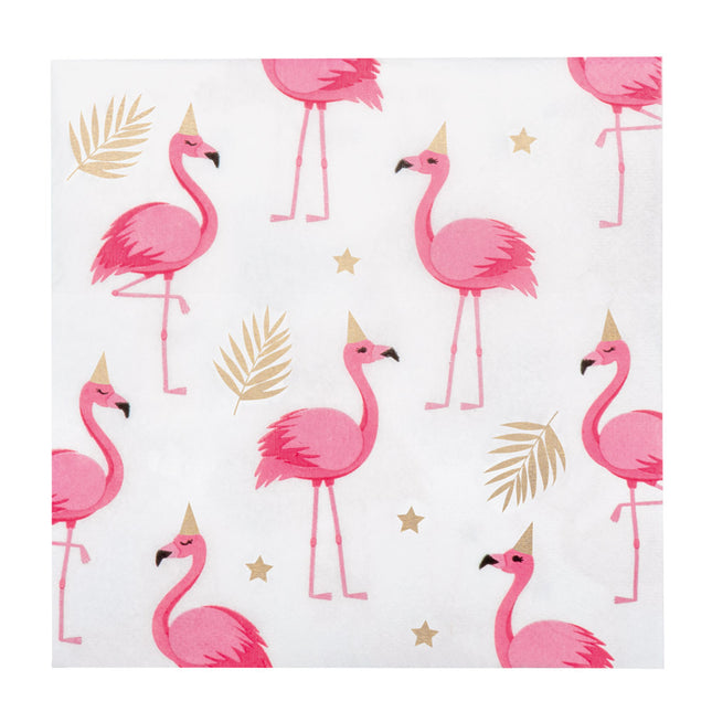 Serviettes de table Flamingo en papier 33cm