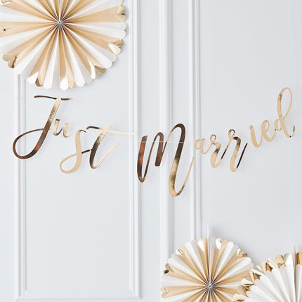 Guirlande de lettres dorées Just Married 1.5m